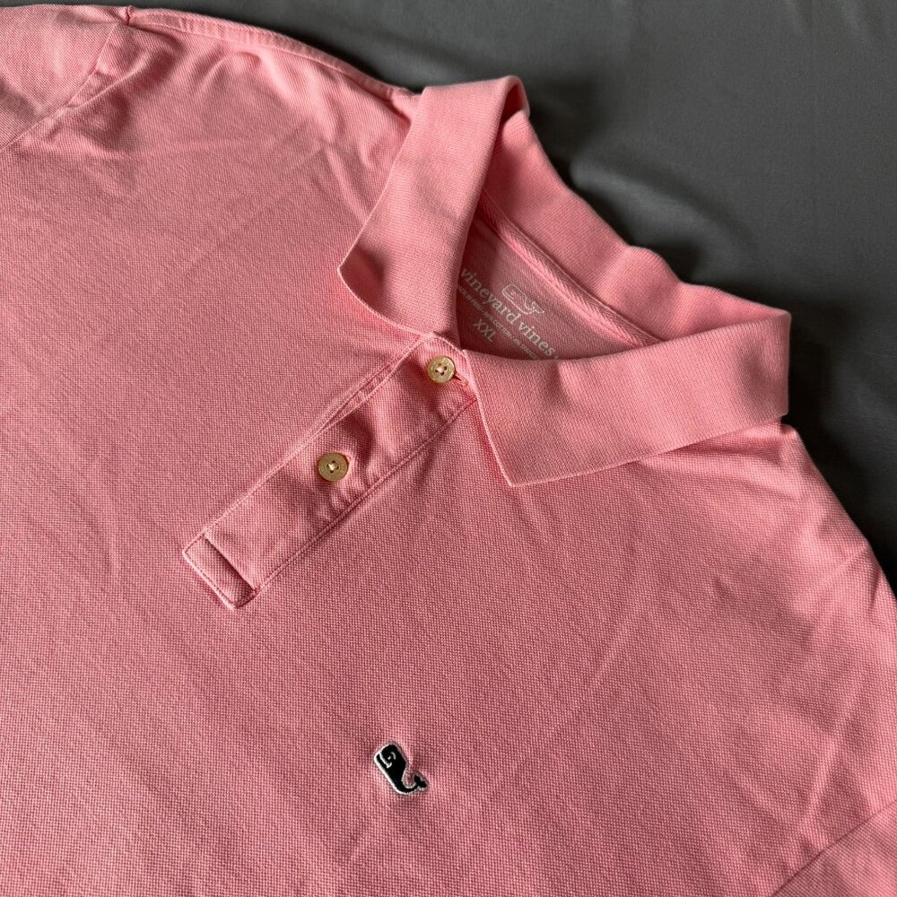 Vineyard Vines Preppy Summer Casual Trendy Logo Classic Whale Pink Cotton XXL